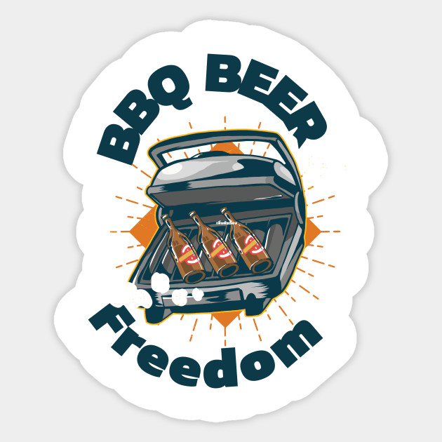bbq beer freedom 4th of july shirt Sticker by pmeekukkuk